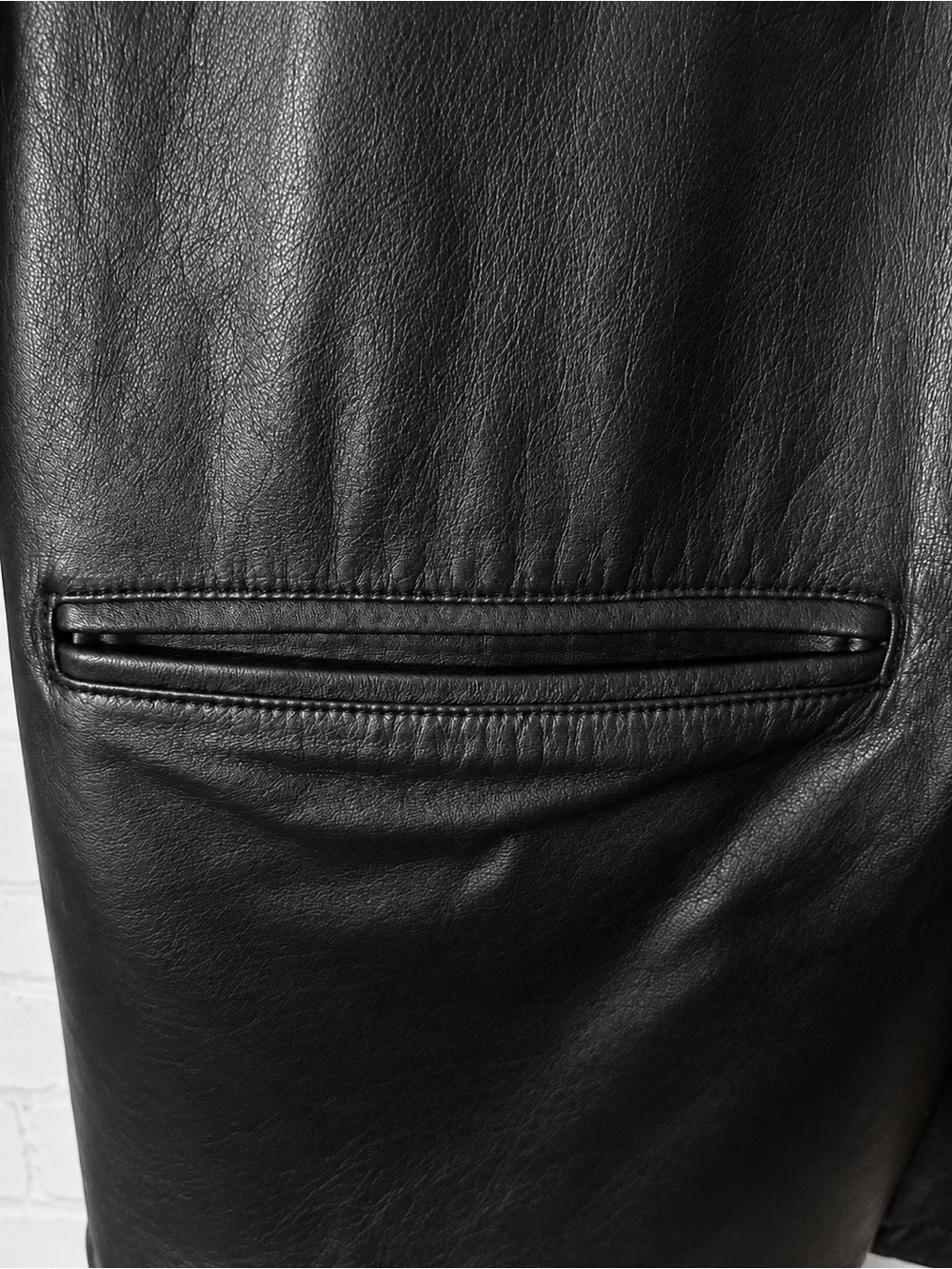 Vintage Banana Republic Men’s Black Genuine Leather Car Coat XL Y2K